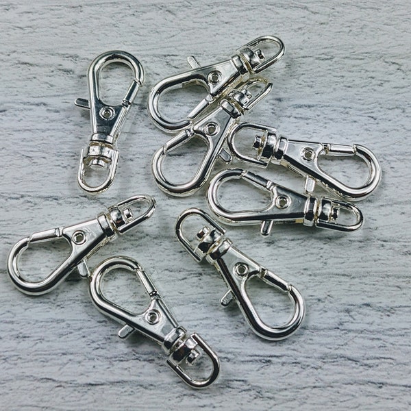 23mm Silver Plated Swivel Lobster Clasp Closures
