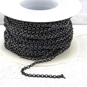 2mm Rolo chain in Black Nite Shiny