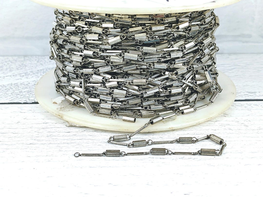 Rare Antique Silver Double Bar Chain, 10mm Bar, 7mm Bar - Etsy
