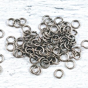 4mm Antique Silver Open Jump Rings