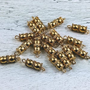 Gold Plated Barrel Screw Clasp, 21x8mm, Twist, 10pcs.