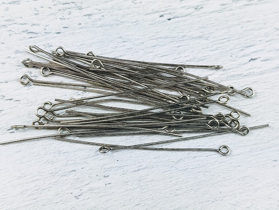 2 inch Eye Pins- Antique Silver (20 pieces)