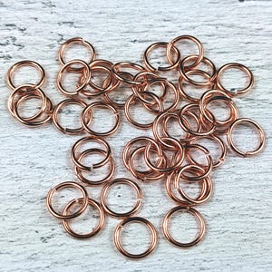 8mm Bright Copper Open Jump Rings