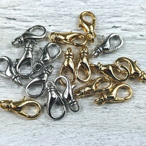 16x8mm 18k Gold or Platinum Plated Brass Swivel Lobster Clasps, 5pcs.