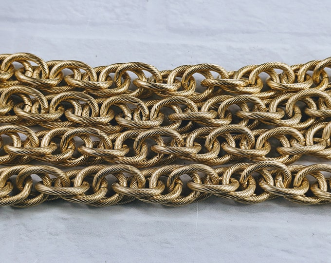 Textured Rope Chain Matte Gold Textured Large Rope Chain, Links, 14x12mm, Heavy Gauge, 1ft ...