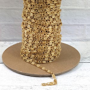 Matte Gold Scroll Chain, High Quality, 4x15mm