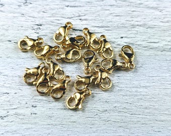18K Gold Plated Lobster Clasps 9x5mm