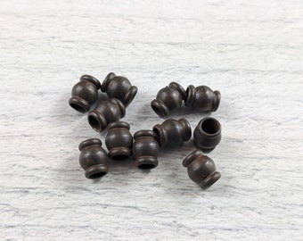 Rustic Brown 7x5mm Barrel Beads, 2mm Hole, 10pcs. Spacers