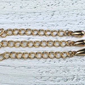 2&quot; Gold Plated Extension Chain, Jewelry Extender Chain, Bracelet, Necklace, Curb, Extender