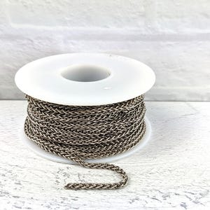 2mm Wheat Chain in Antique Silver, Antique Silver Wheat Chain