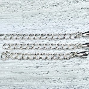 2&quot; Silver Plated Extension Chain, Jewelry Extender Chain, Bracelet, Necklace, Curb, Extender