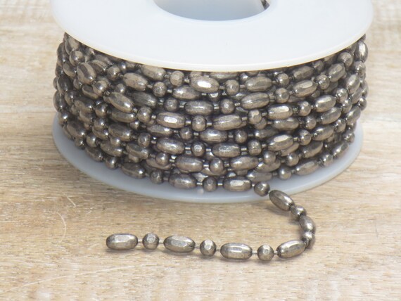 3mm Antique Silver Rice Ball Chain Faceted Ball Chain | Etsy