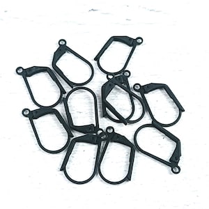 Matte Black Leverback Earring Posts, Lever Back