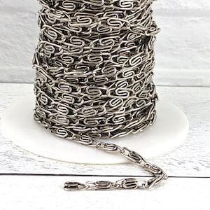 Antique Silver Scroll Chain, High Quality, 4x15mm