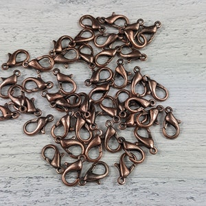 Light Antique Copper Lobster Clasps 12x7mm