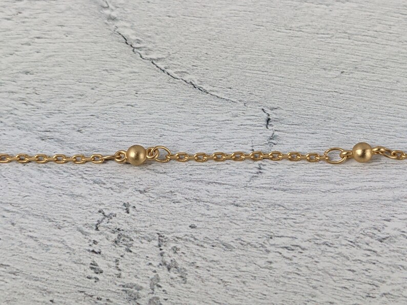 Dainty Matte Gold Ball and Link Chain Etsy