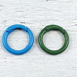 Large O Gate Push Clasp, Enamel Finish, 1pc. 25mm, Blue or Green, Carabiner