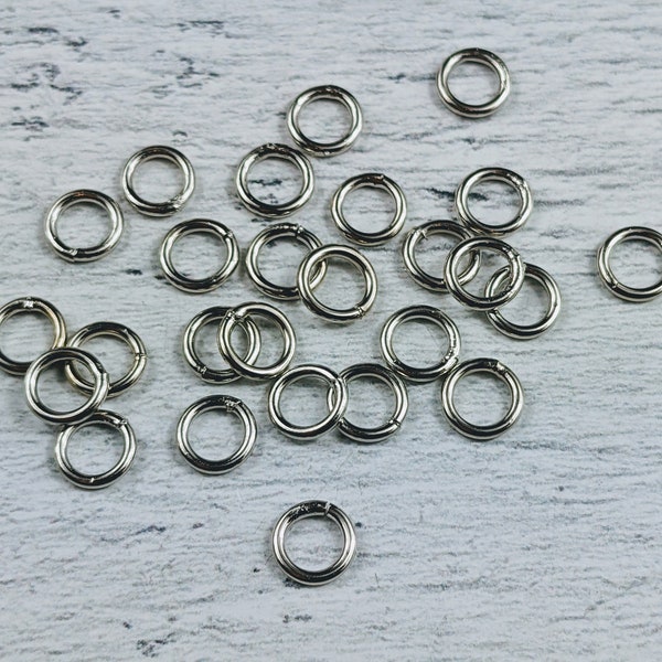 6mm Rhodium Closed Jump Rings