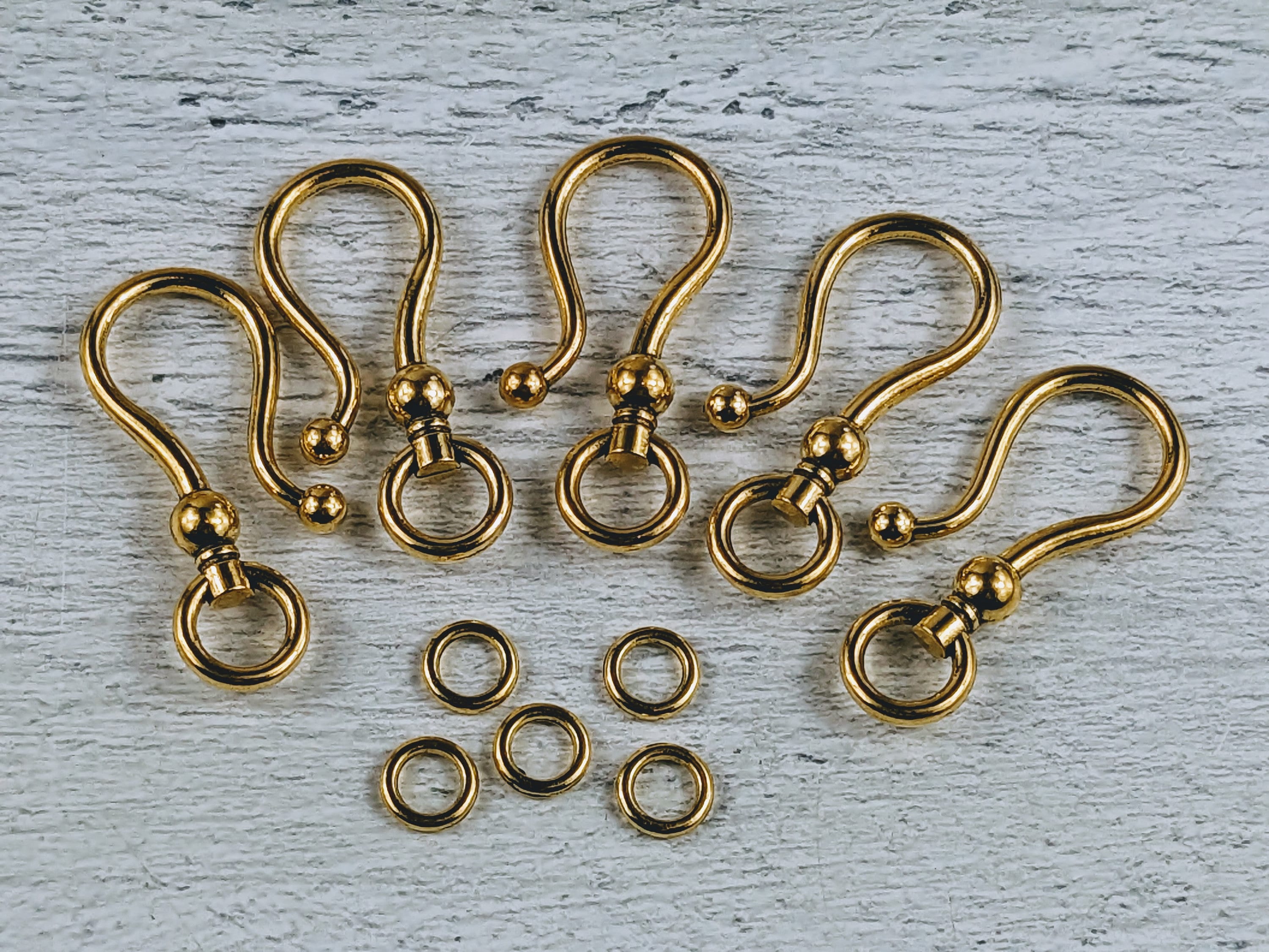 Large Gold Hook Clasp, S Clasp, Necklace, Bracelet, Link