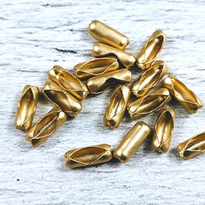Matte Gold Ball Chain Connectors 2mm Chain