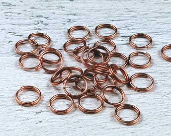 8mm Copper Plated Split Jump Rings