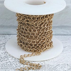 Gold Plated Medium Curb Chain, Link Chain