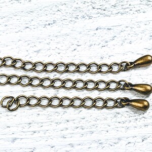 2&quot; Antique Brass Extension Chain, Jewelry Extender Chain, Bracelet, Necklace, Curb, Extenders