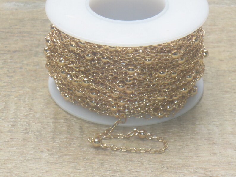 Dainty Gold Plated Ball and Link Chain Etsy
