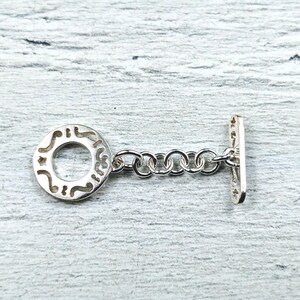 13mm Silver Plated Cutout Design Toggle Clasp, Bar Clasp,