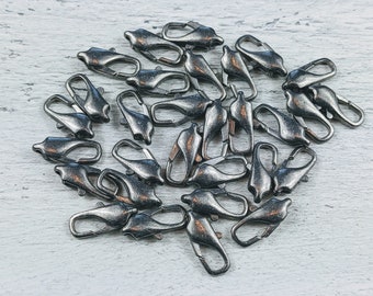 Antique Silver Lobster Clasp, 20x10mm, 10pcs.