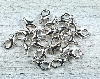 シルバーメッキロブスタークラスプ 13 x 8 mm