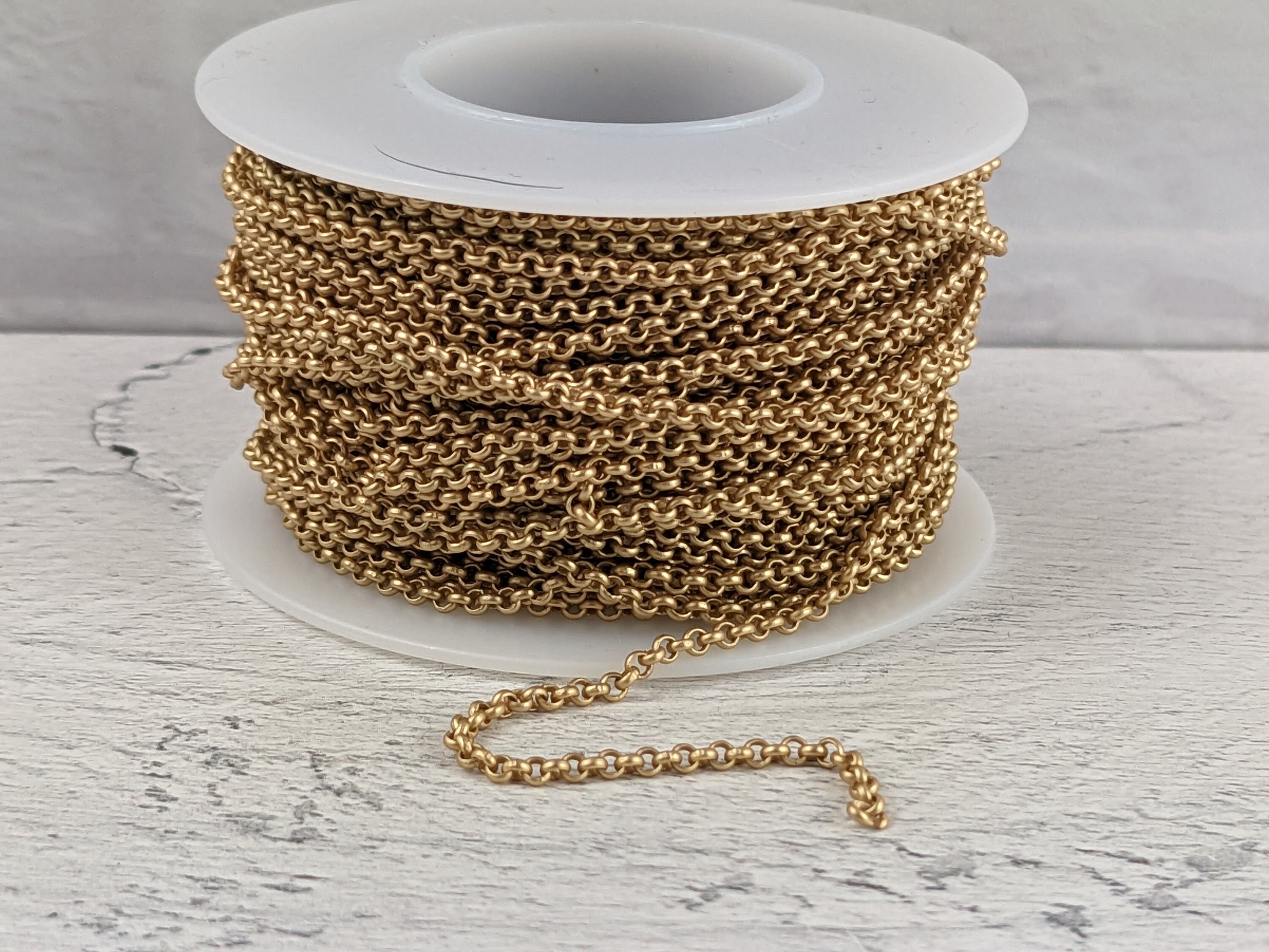 2mm Rolo Chain in Matte Gold - Etsy