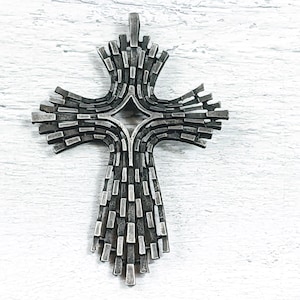 Beautiful Ornate Large Cross Pendant, Patina Finish, Hand Casted, 95x64mm, Spiritual, Religious