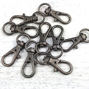 32mm Matte Gunmetal Swivel Lobster Clasp Closures