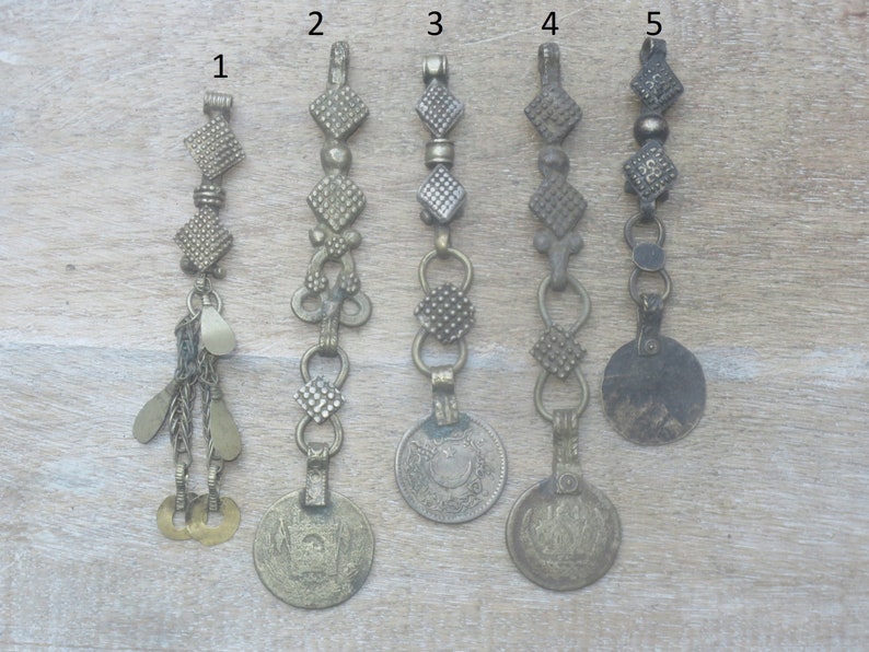 Afgani Charm Afghan Kuchi Charm Coin Dangle Pendant Vintage Kuchi Dangle Metal Pendant