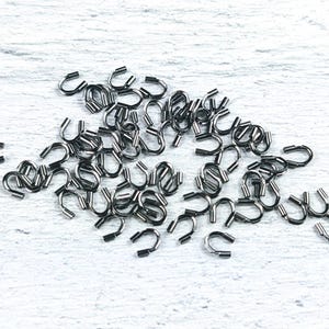 Gunmetal Wire Guardians, Guards, 3x4.5mm, 25pcs. Wire Protector