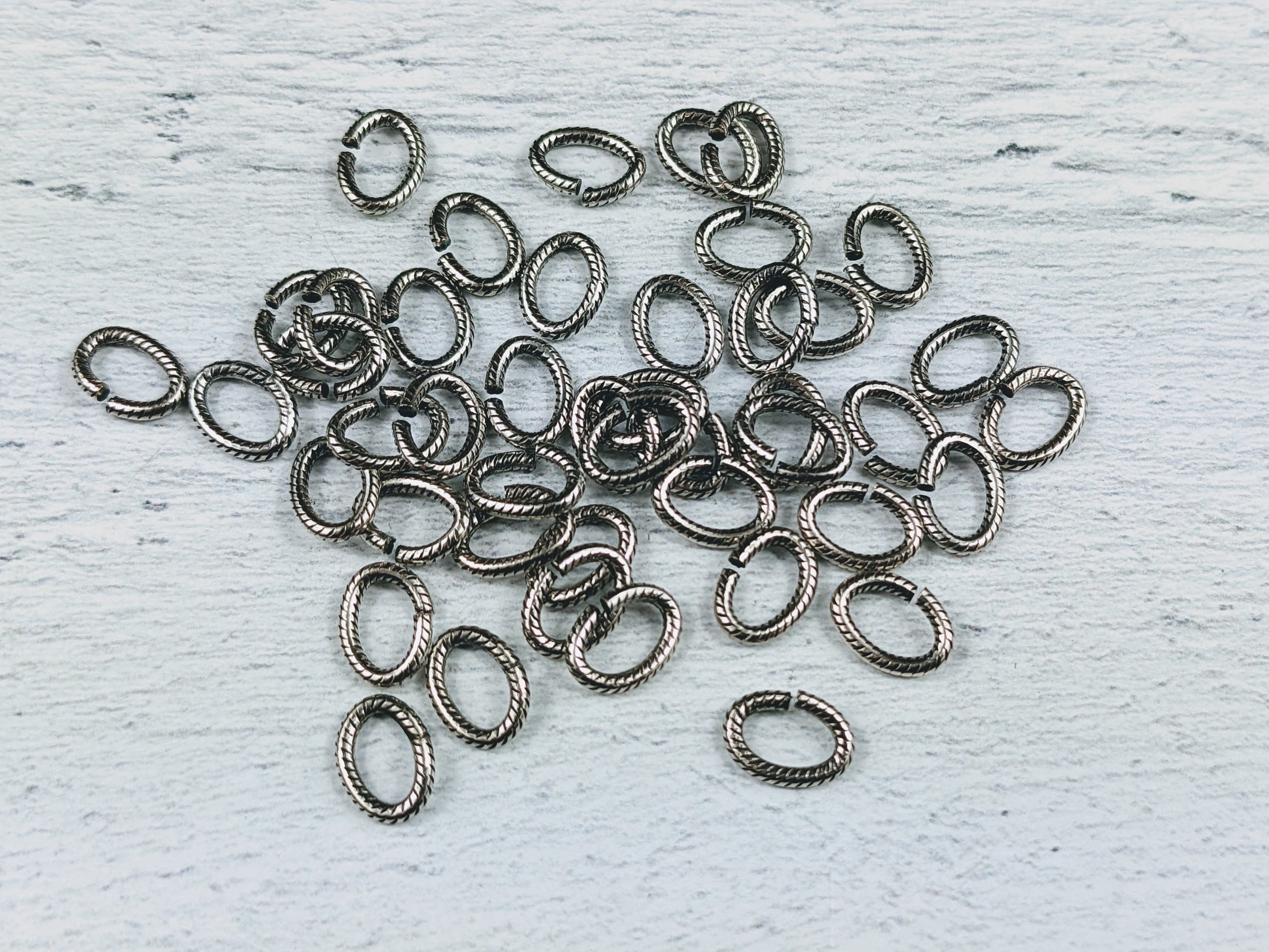 Antique Silver Rope Jump Rings Closed Rings 12 Mm Component DIY