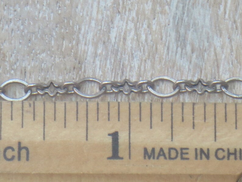 Dainty Antique Silver Circle and Cross Chain