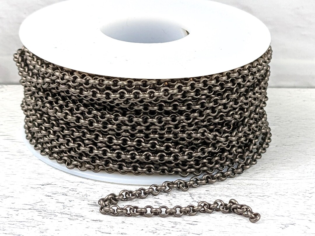 3mm Rolo Chain in Matte Gunmetal, Link Chain - Etsy