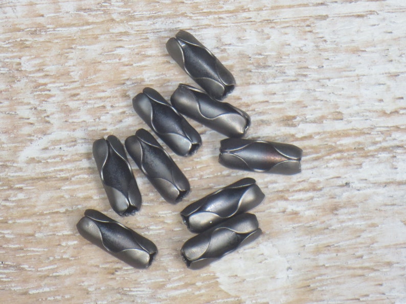 Matte Gunmetal Ball Chain Connectors 3.2mm Fits 3mm Chain