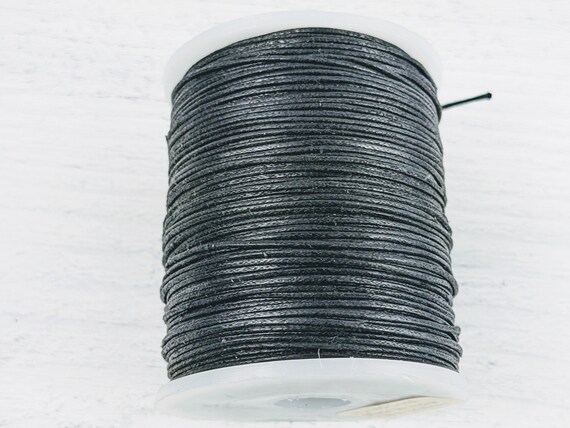 1mm Black Waxed Cotton Cord, 100 Meters, Spool UK