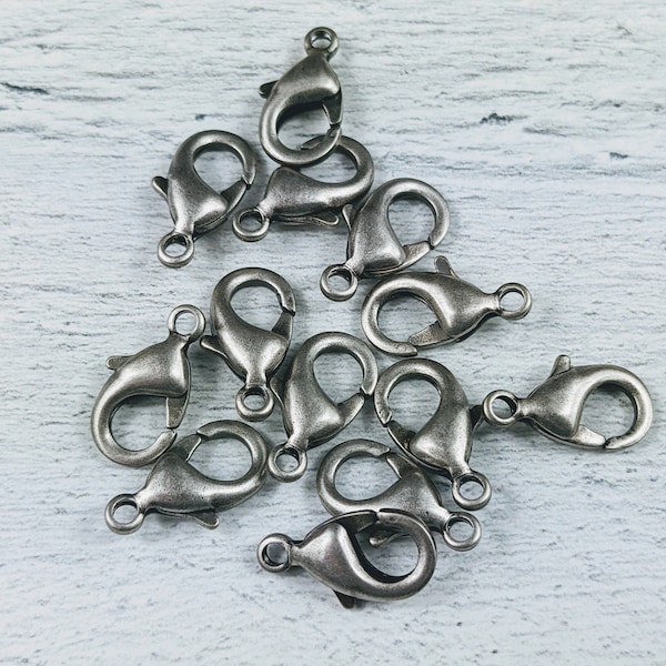 Antique Silver Lobster Clasps 15x9mm
