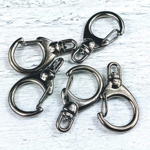 33mm Gunmetal Swivel Carabiner Clasp, Push Closure, 1pc.
