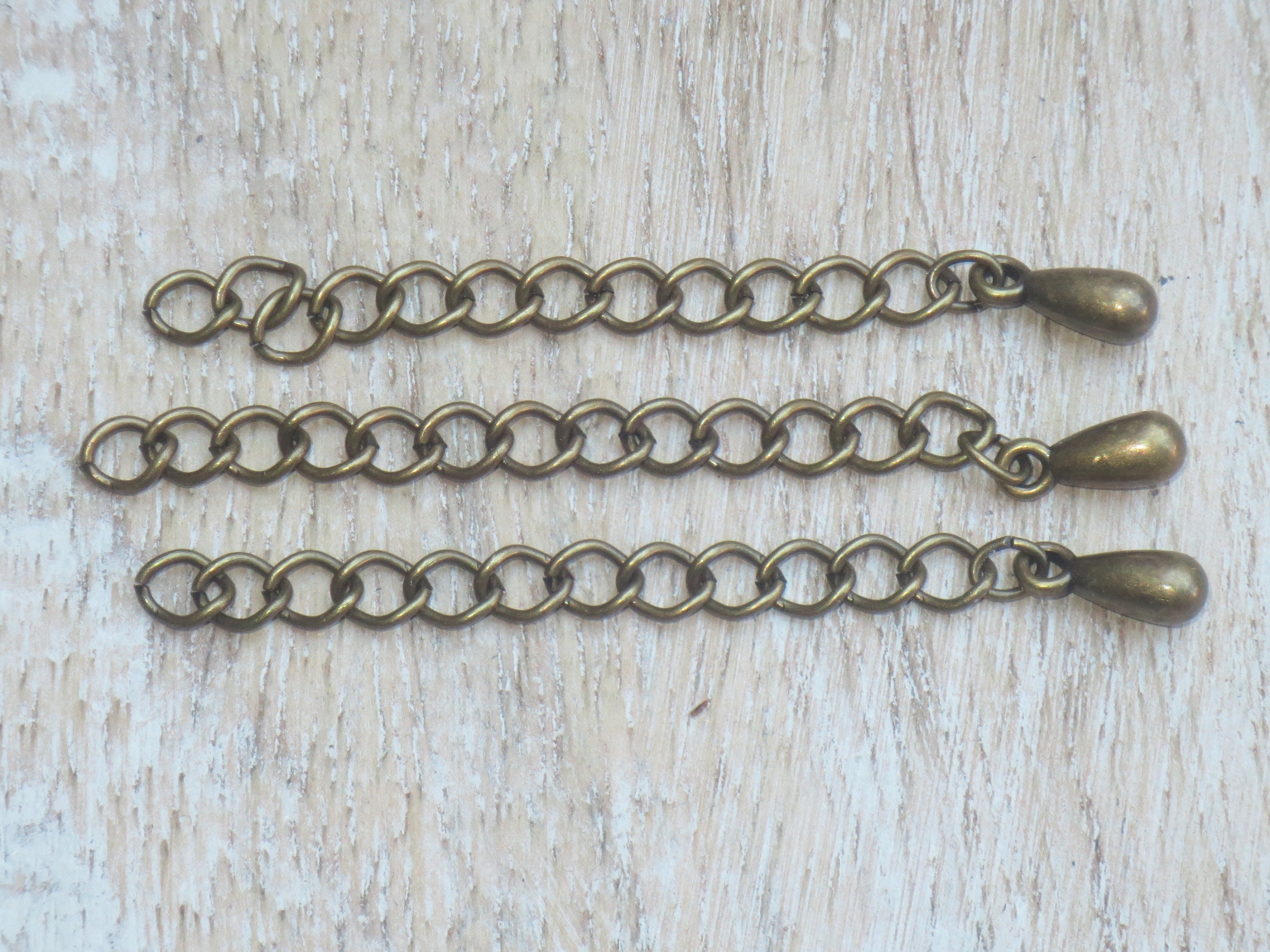 2 Antique Brass Extension Chain Jewelry 