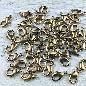 Antique Gold Plated Lobster Clasps 11x6mm