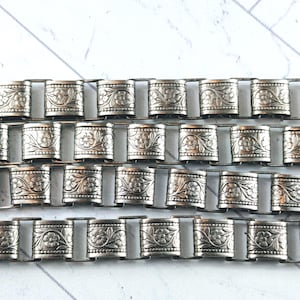 Gorgeous Antique Silver Ox Flower Print Book Chain, 9mm, Textured Design, Floral, Antiqued, Scroll Design, Pattern
