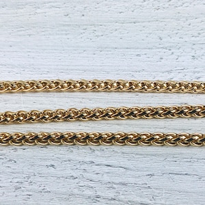 4mm Gold Plated Wheat Chain, Gold Wheat Chain