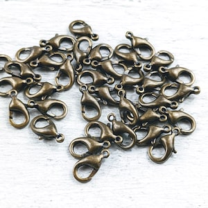 Limited Edition Bronze Plated 12x7mm Lobster Clasps, 10pcs.