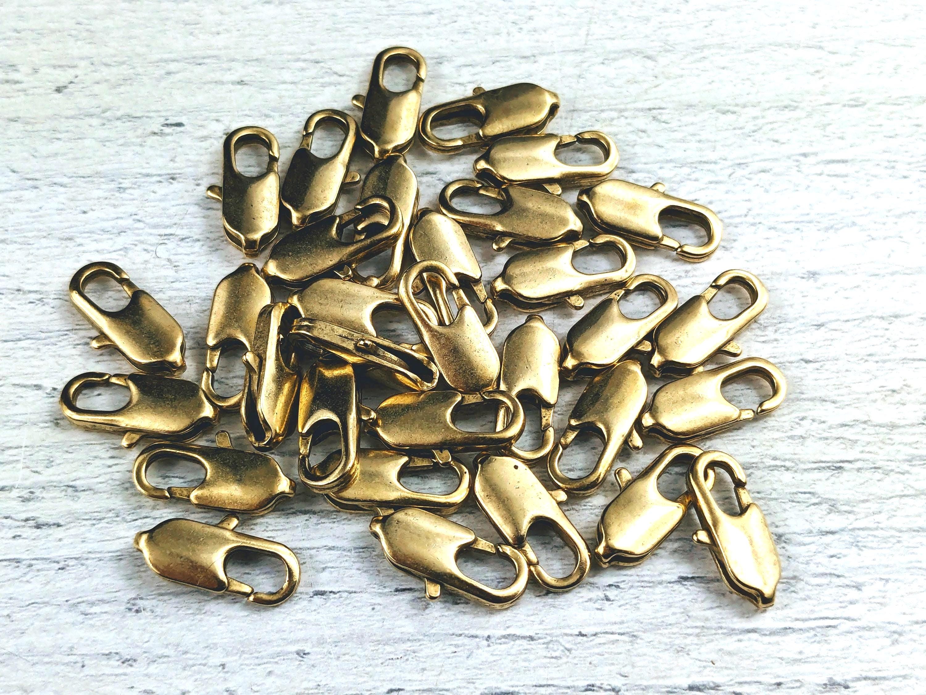 16x8mm Antique Gold Oval Lobster Clasps - Etsy