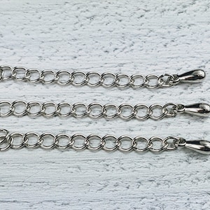 4pcs Necklace Extender Silver, 2/4/6/8 Inches Necklace Clasp